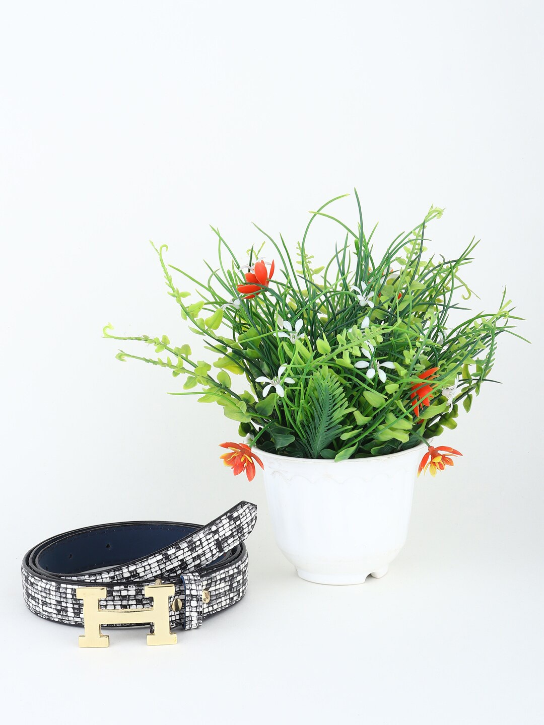 

Swiss Design Women White Printed Belt