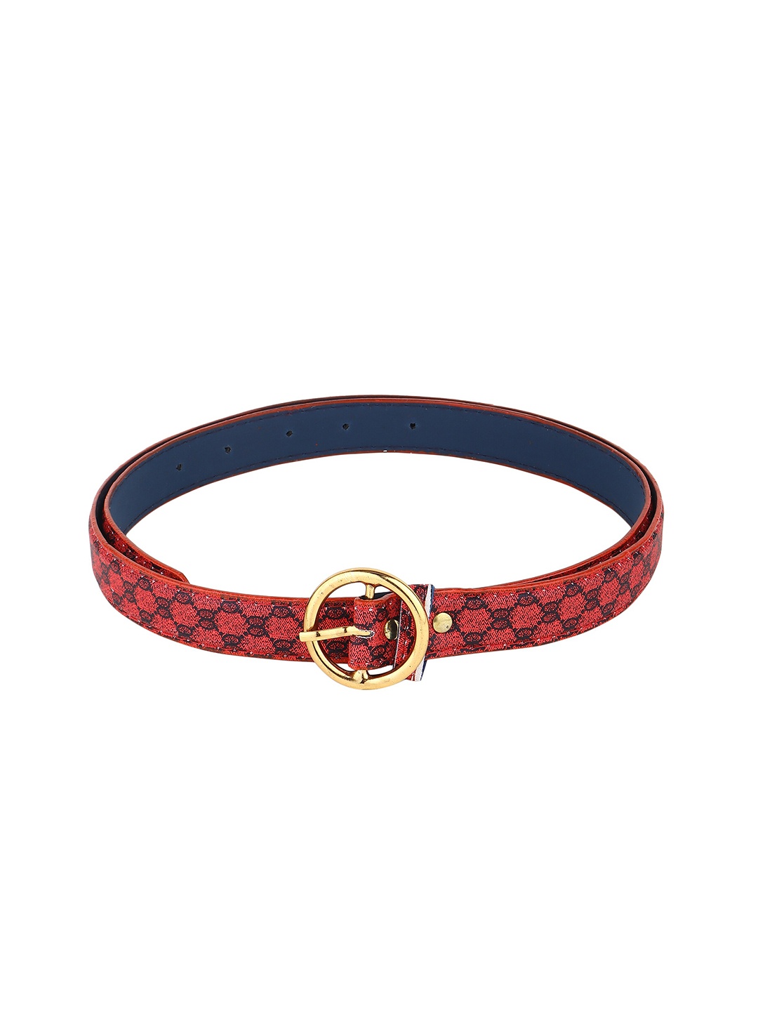 

Swiss Design Women Printed Belt, Red