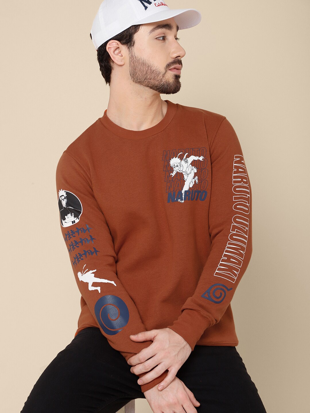 

Free Authority Men Brown Naruto Printed Sweatshirt