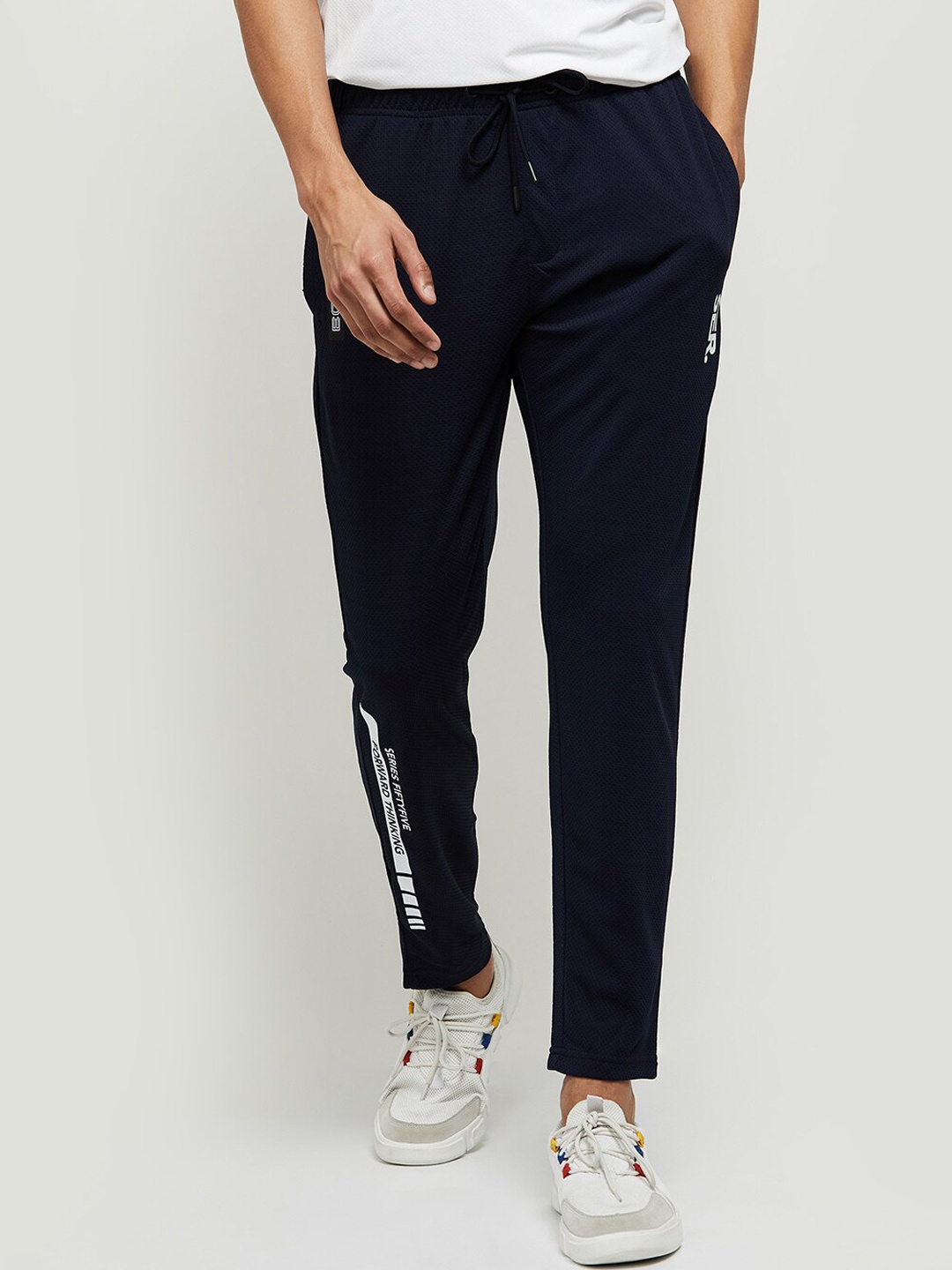 

Max Men Blue Solid Track Drawstring Pants