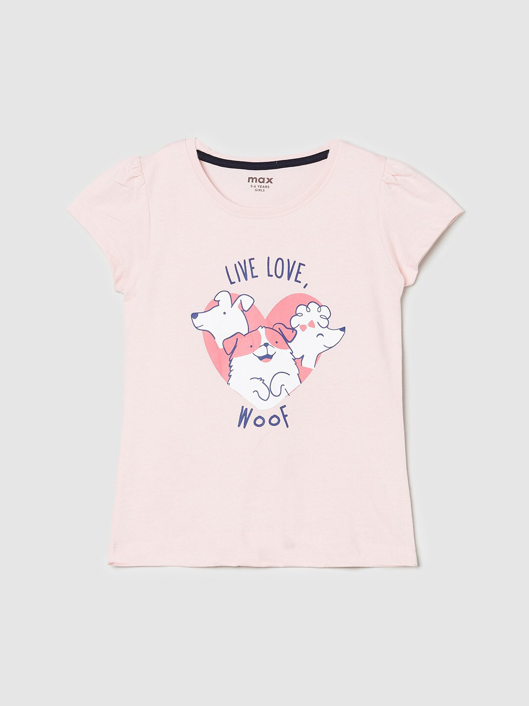 

max Girls Pink Printed T-shirt