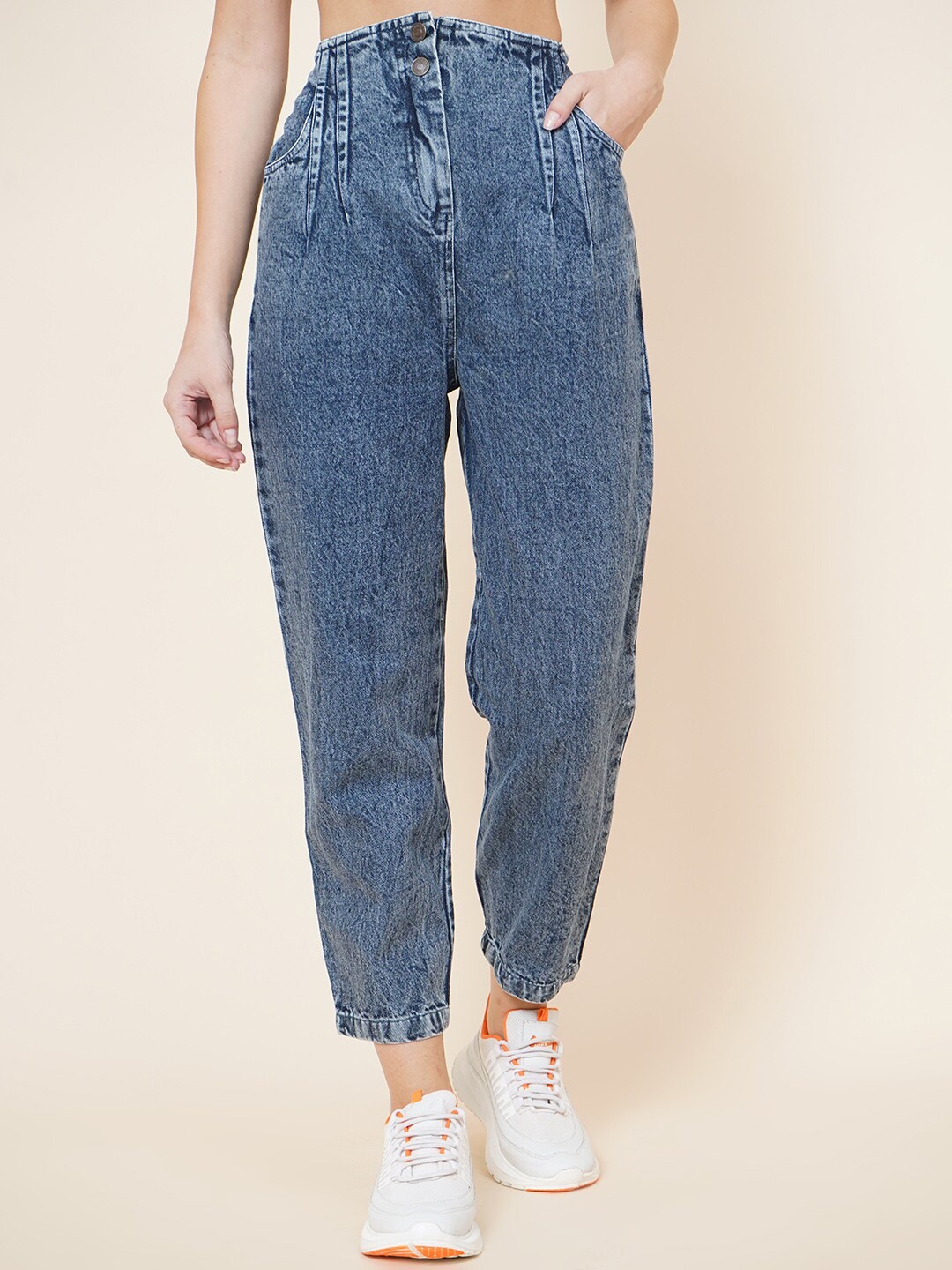 

DressBerry Women Blue Urban Pure Cotton High-Rise Heavy Fade Jeans