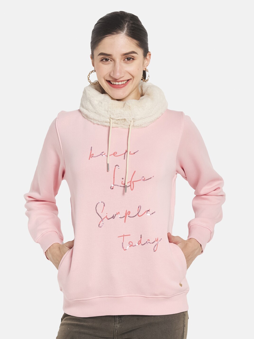 

Monte Carlo Women Pink Printed Sweatshirt