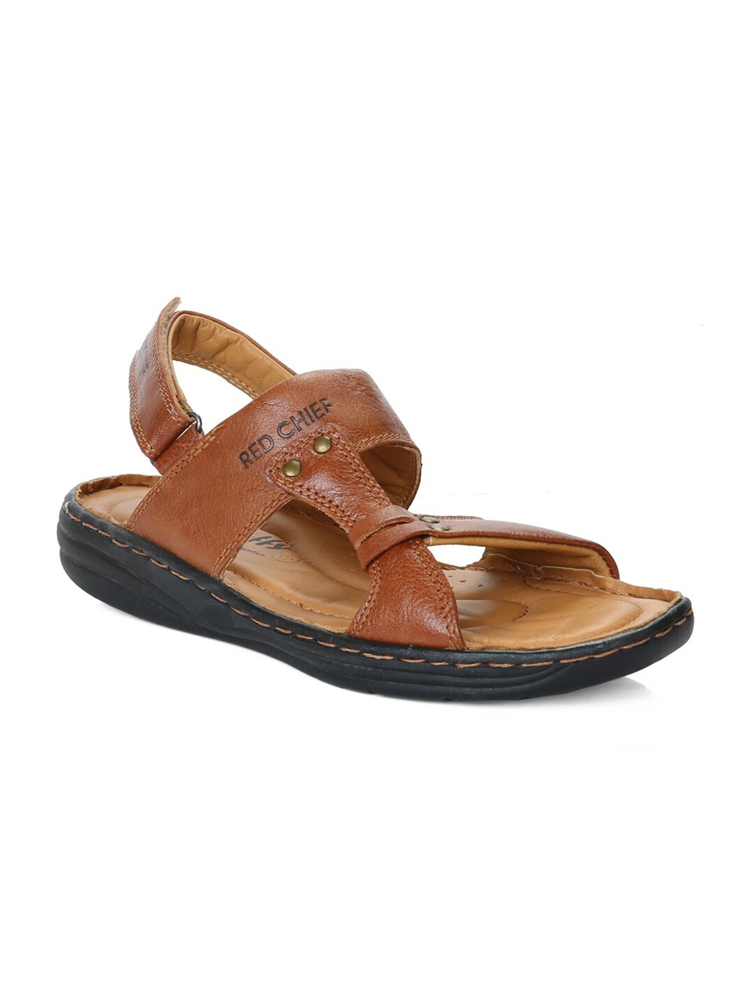 

Red Chief Men Tan Leather Comfort Sandals