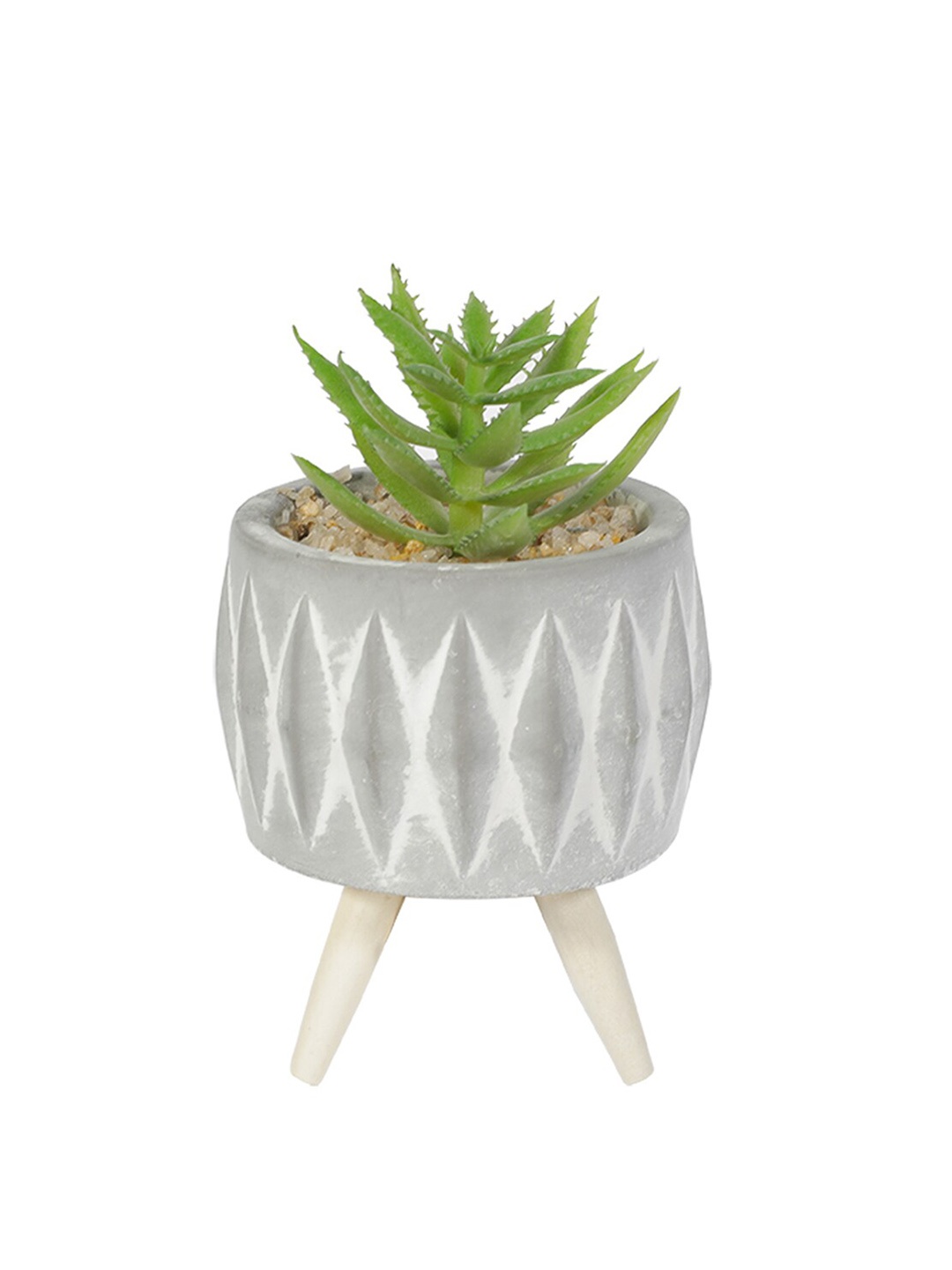 

MARKET99 Grey Succulent Plant With Pot Holder Stand