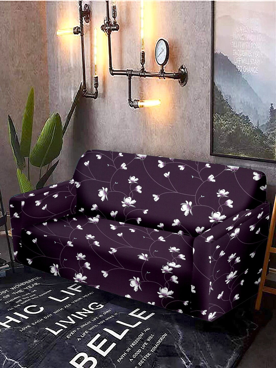 

Cortina Purple Printed 4 Seater Sofa Covers