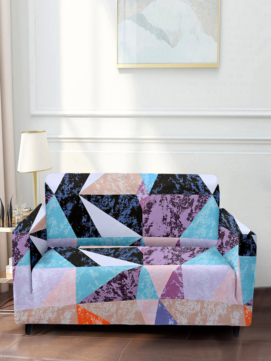 

Cortina Purple & Lavender Printed 4 Seater Sofa Cover