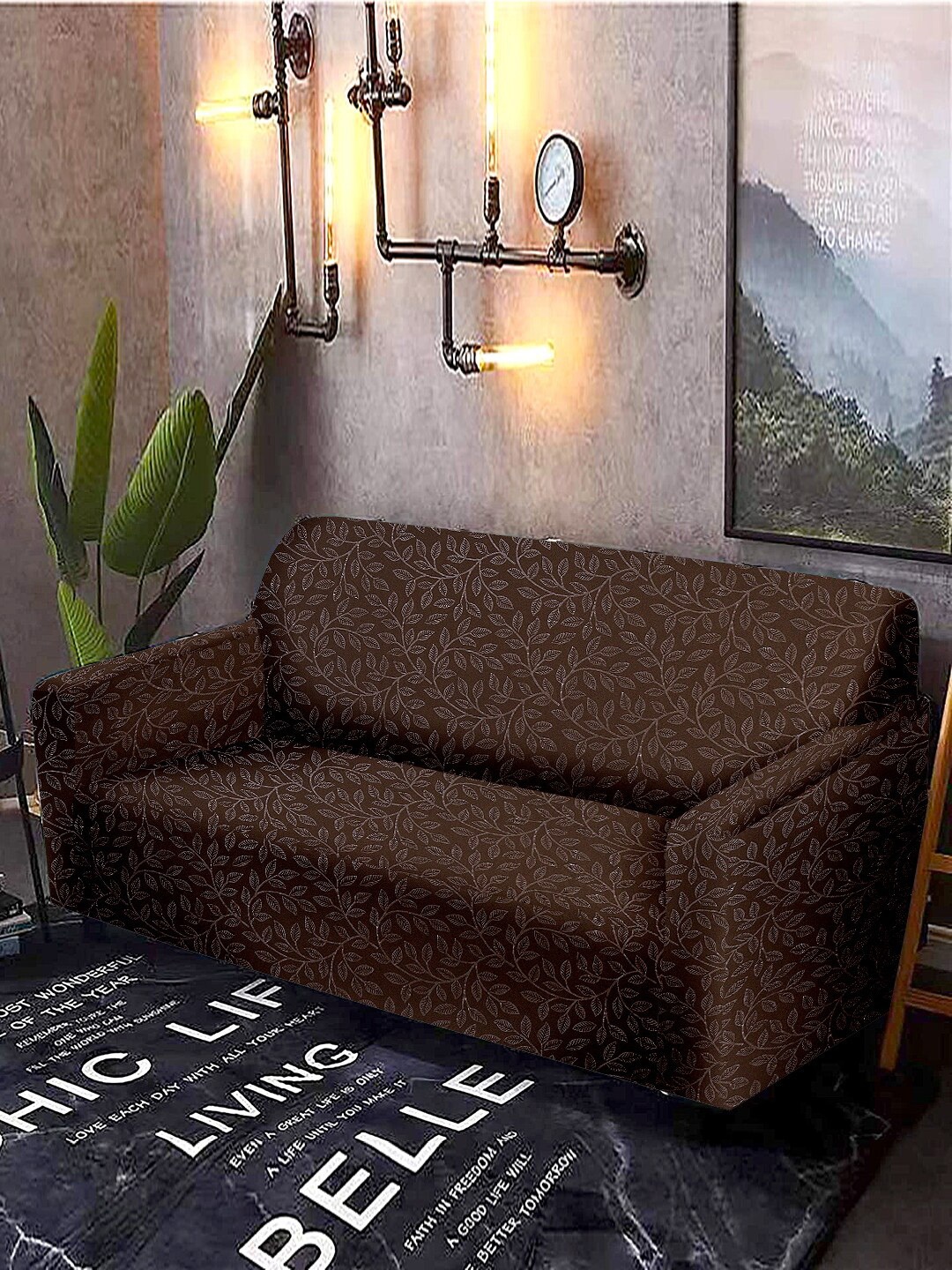 

Cortina Brown Printed 4-Seater Sofa Cover