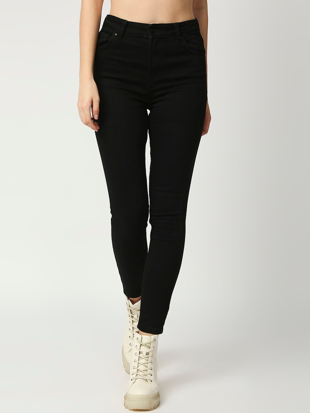 

LOVEGEN Women Black Skinny Fit High-Rise Jeans