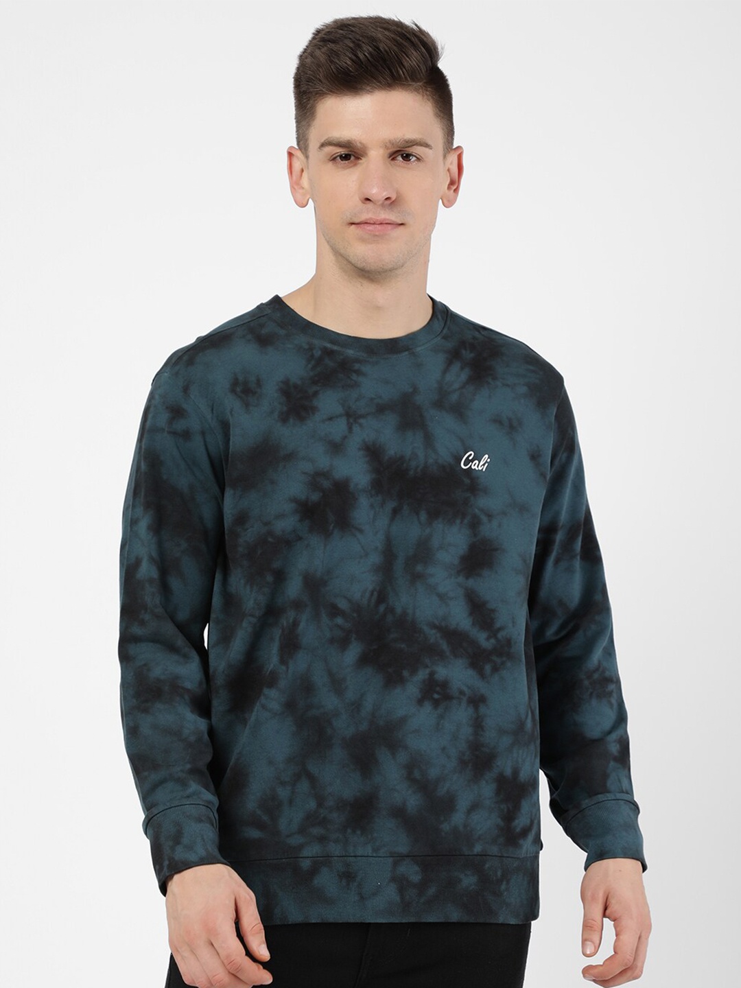 

R&B Men Blue Printed Sweatshirt