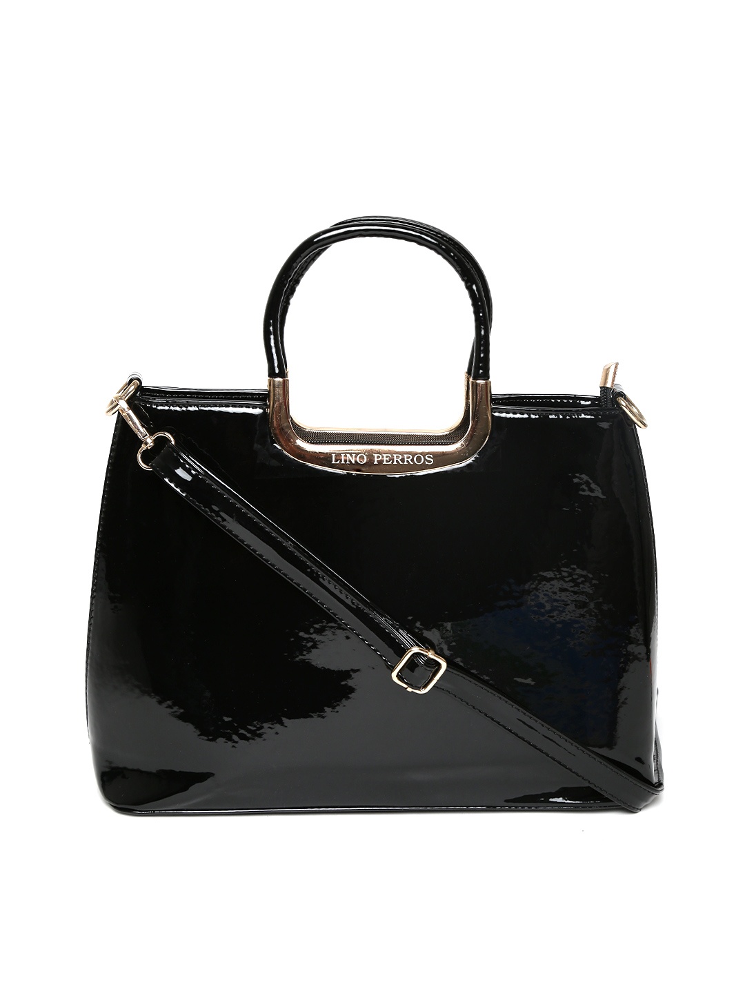 

Lino Perros Black Solid Handheld Bag