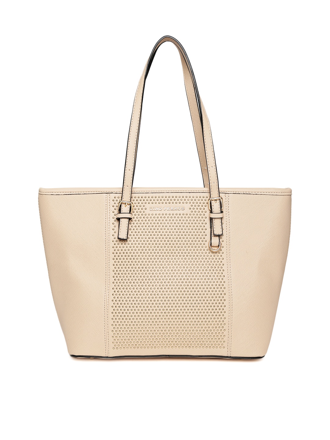 

Lino Perros Beige Studded Shoulder Bag