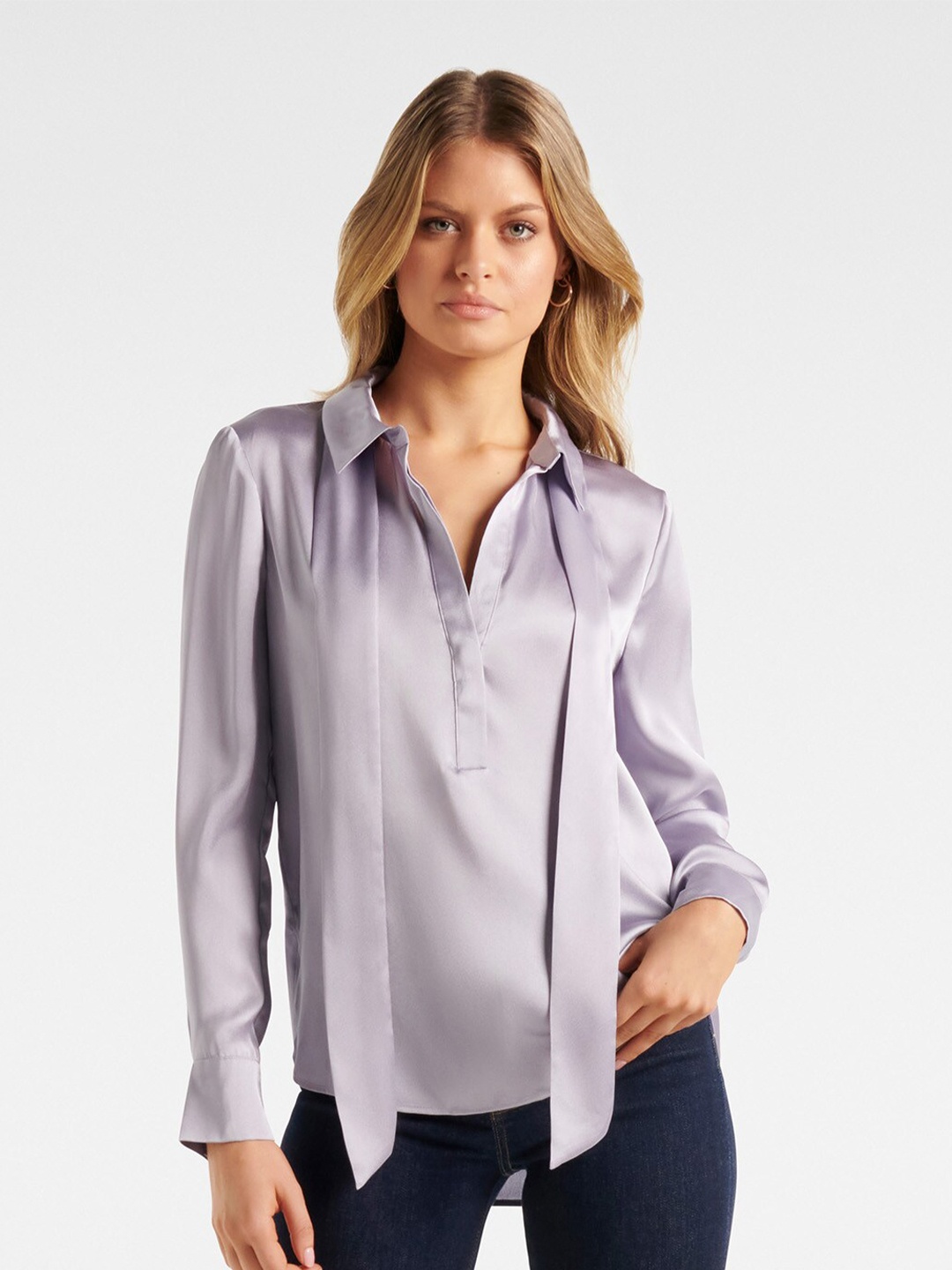 

Forever New Women Purple Formal Shirt