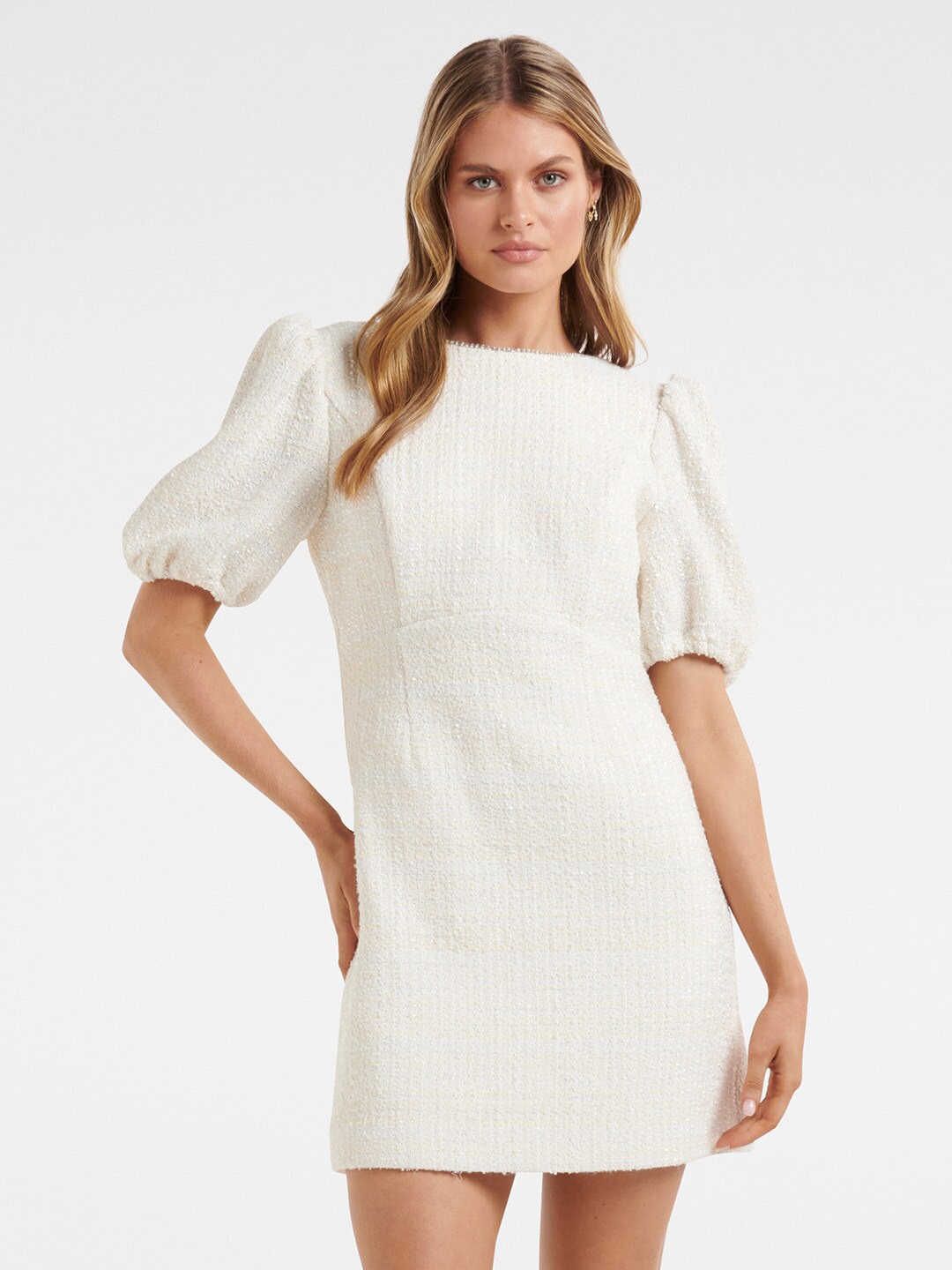 

Forever New White Sheath Mini Dress