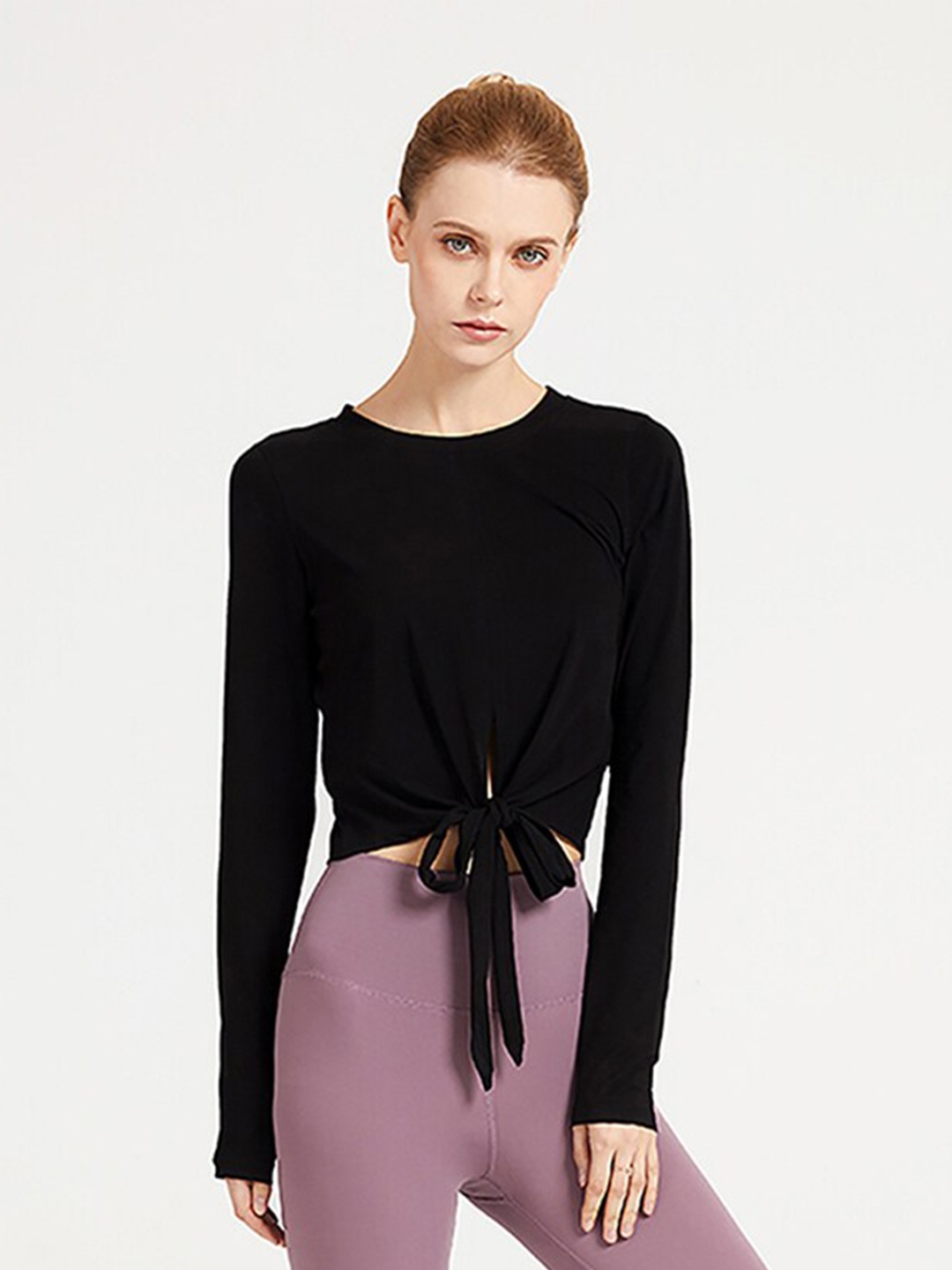 

JC Collection Black Solid Fitted Top