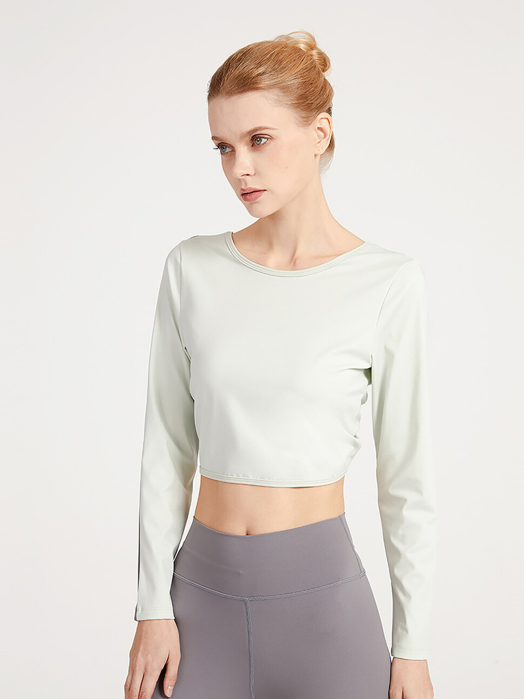

JC Collection Women Grey Twisted Styled Back Crop Top