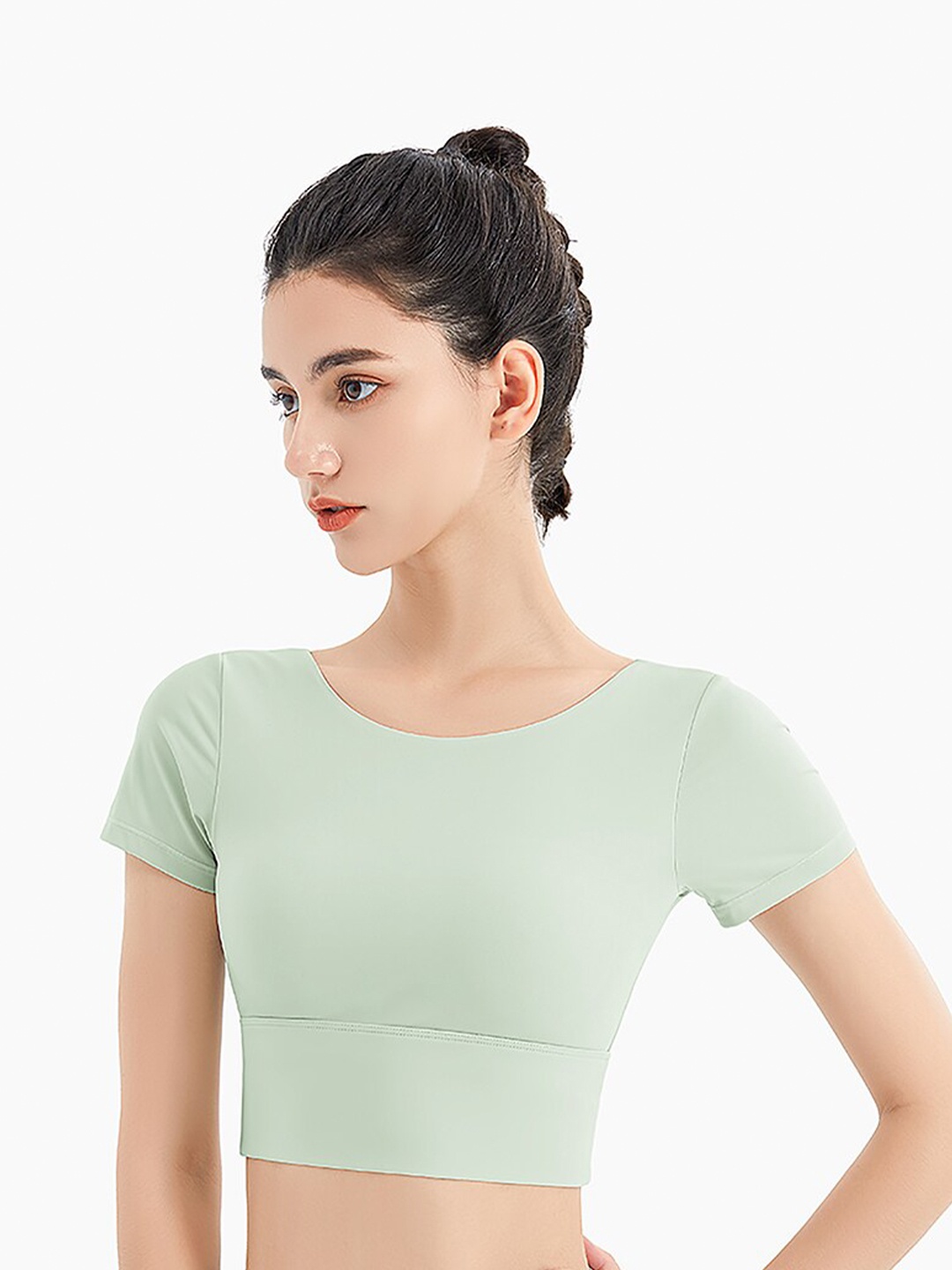 

JC Collection Women Green Styled Back Crop Top