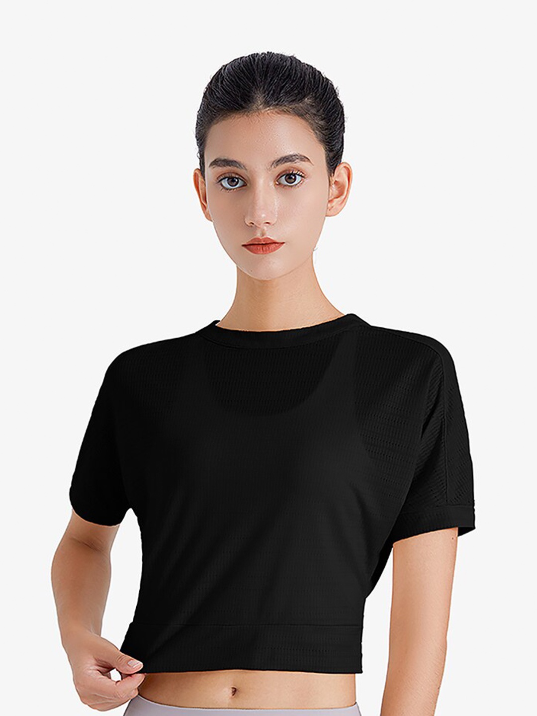 

JC Collection Black Styled Back Crop Top