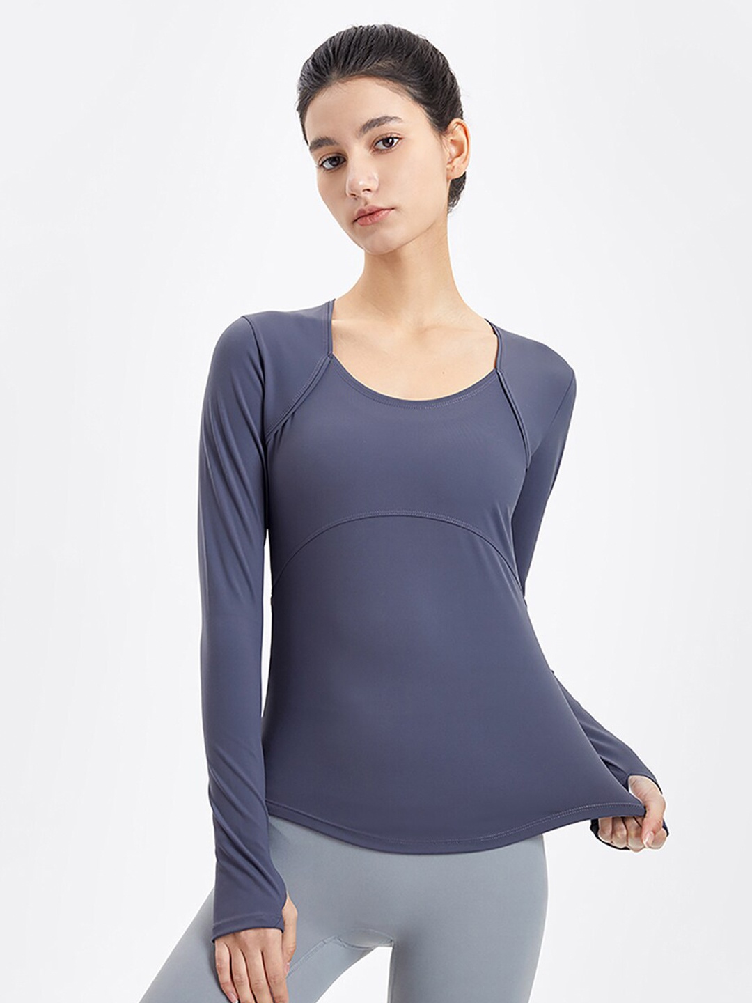 

JC Collection Women Navy Blue Solid Top