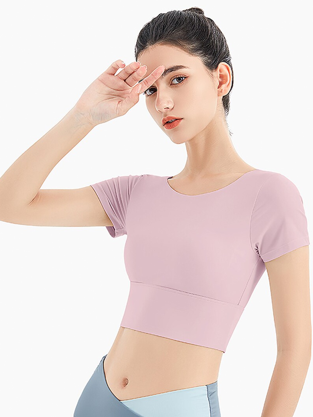 

JC Collection Purple Styled Back Crop Top