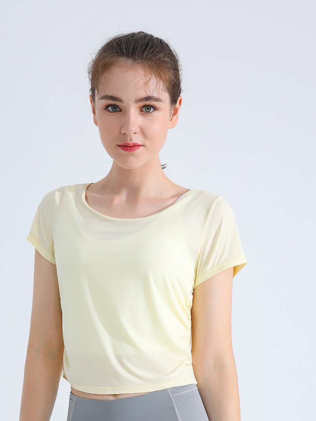 

JC Collection Yellow Styled Back Crop Top