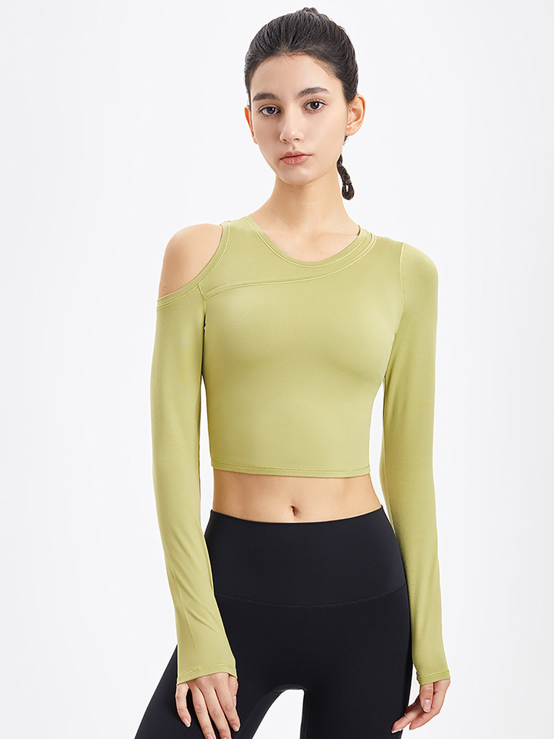 

JC Collection Women Green Cut-Out Crop Top