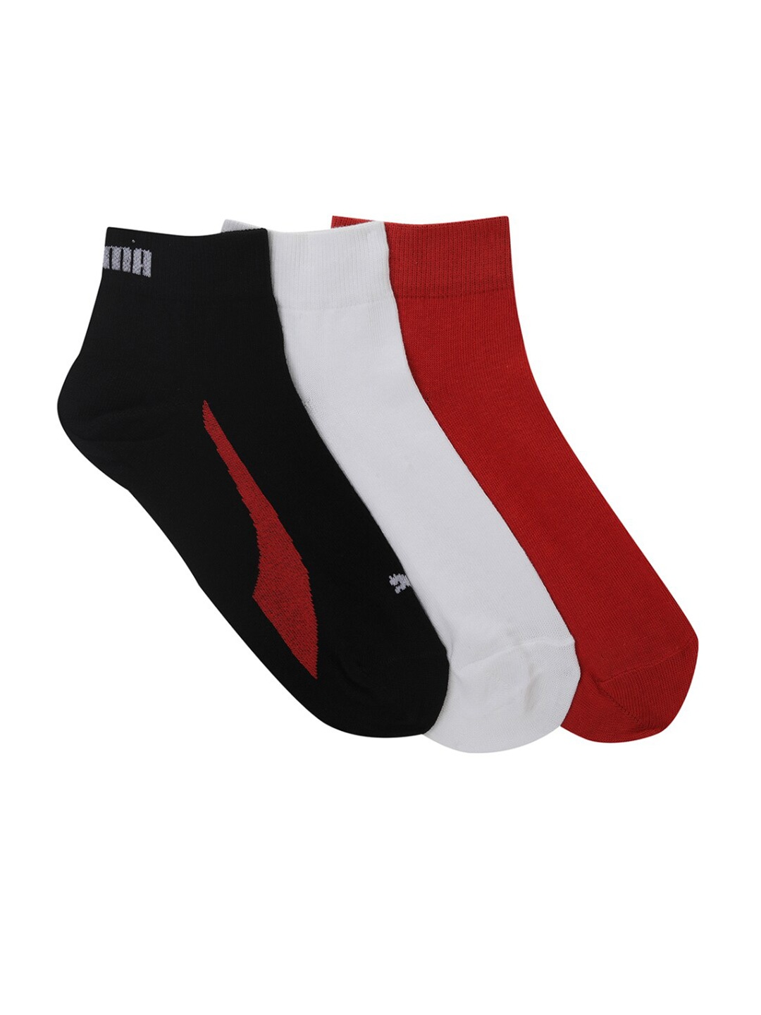 

Puma Pack Of 3 Patterned Ankle-Length Socks, Black