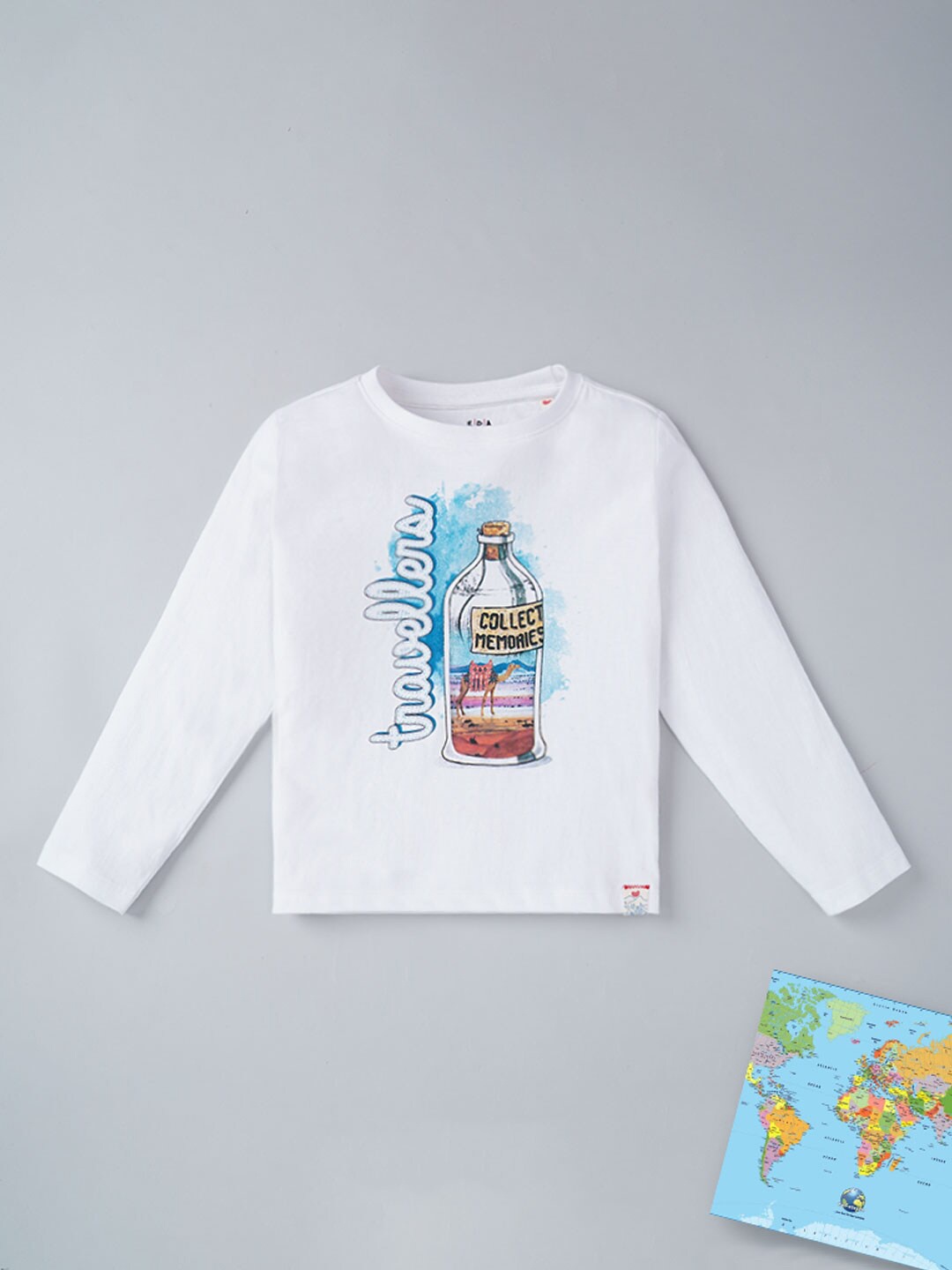 

Ed-a-Mamma Boys White Printed Applique T-shirt