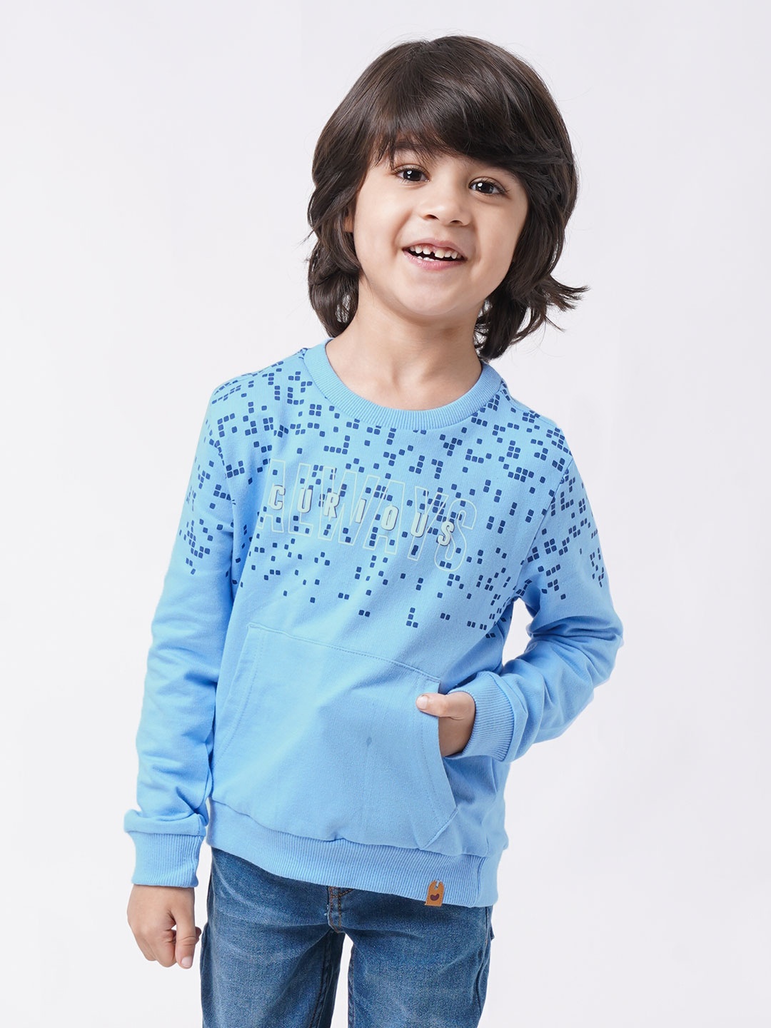 

Ed-a-Mamma Boys Blue Printed Sweatshirt