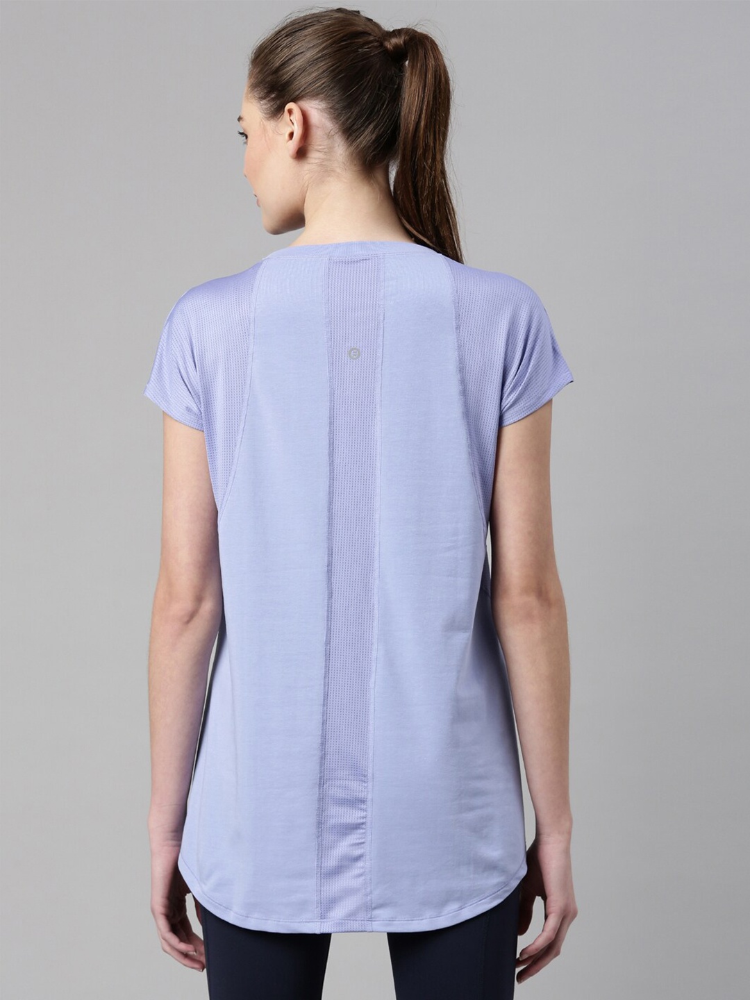 Enamor Women Purple Typography Antimicrobial T-shirt