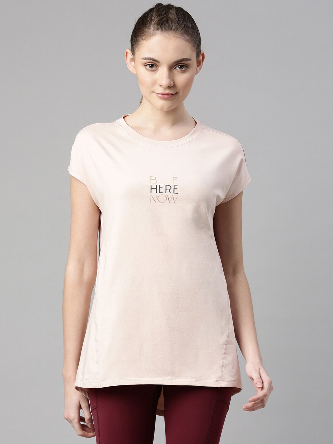 

Enamor Women Pink Typography Printed Antimicrobial T-shirt