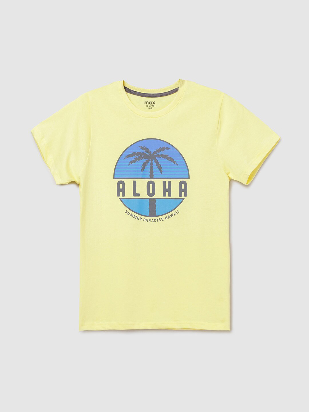 

max Boys Yellow Typography Printed T-shirt