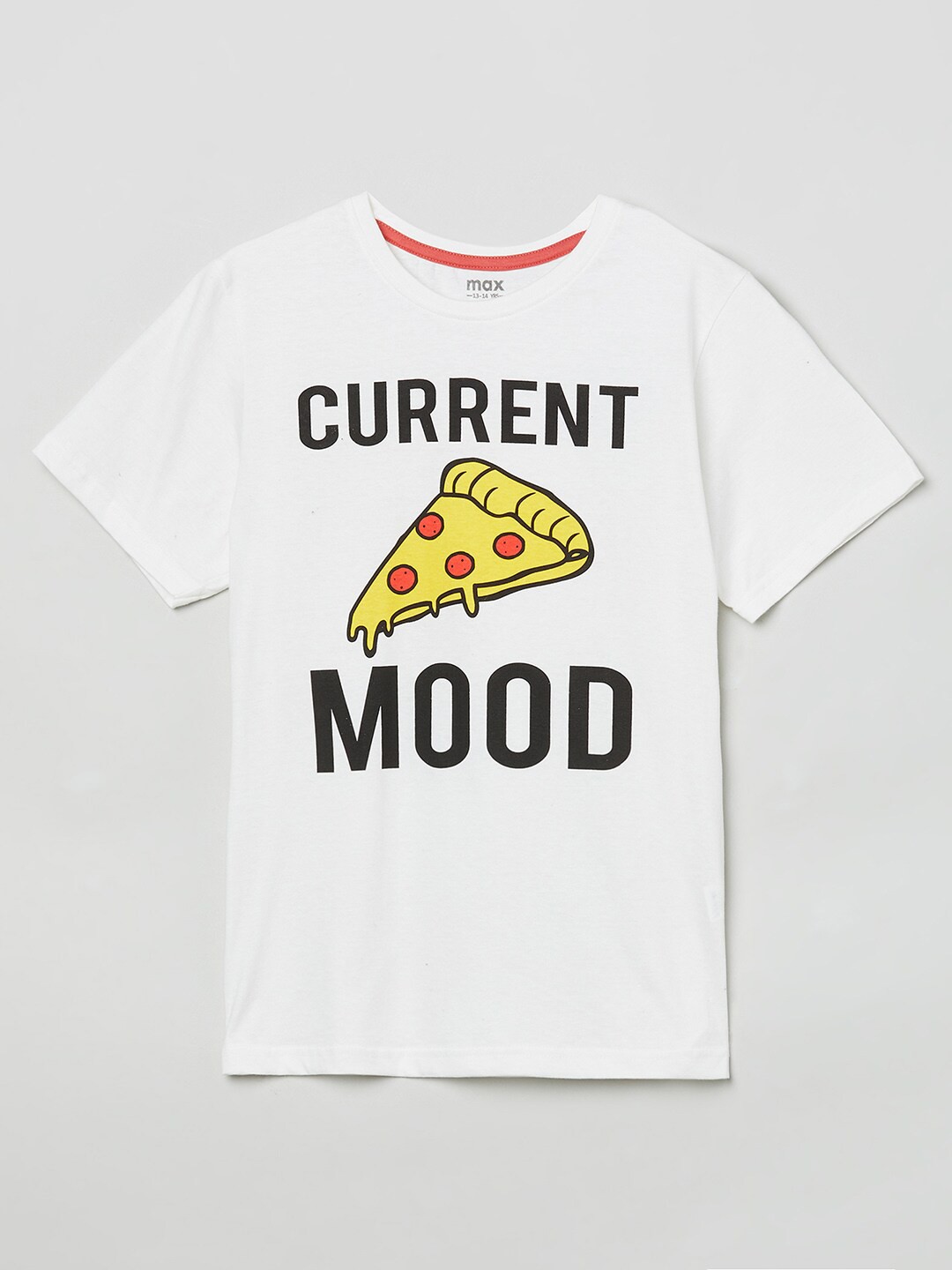 

max Boys White Typography Printed Applique T-shirt