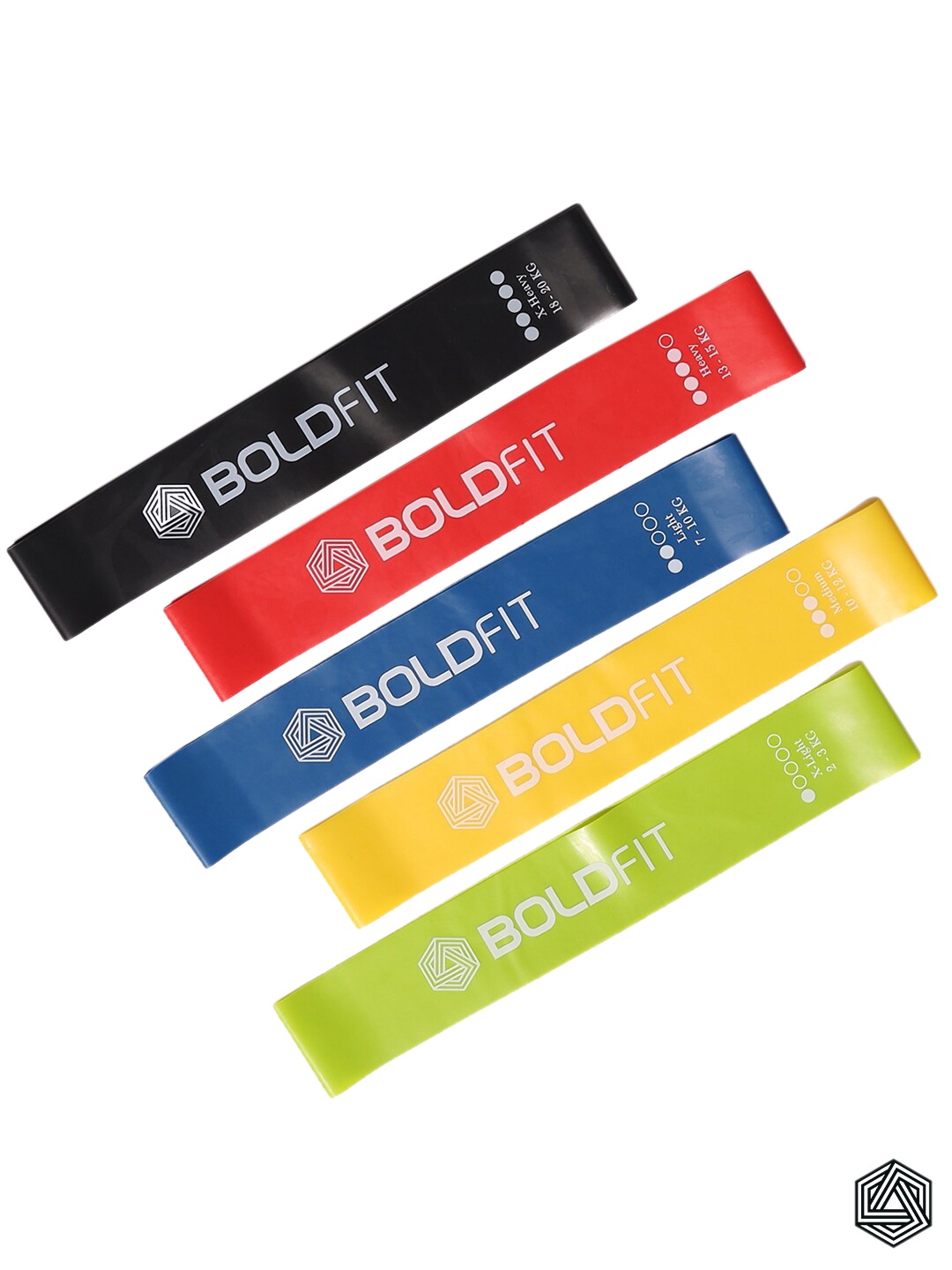 BOLDFIT Set Of 5 Resistance Mini Exercise Bands, Red