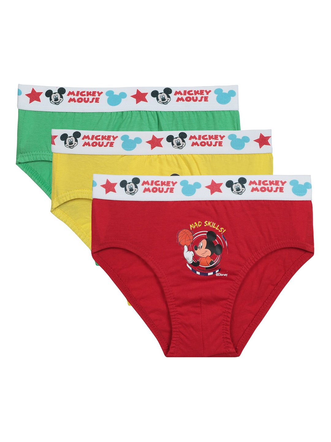 

Bodycare Kids Boys Pack Of 3 Mickey & Friends Cotton Basic Briefs, Red