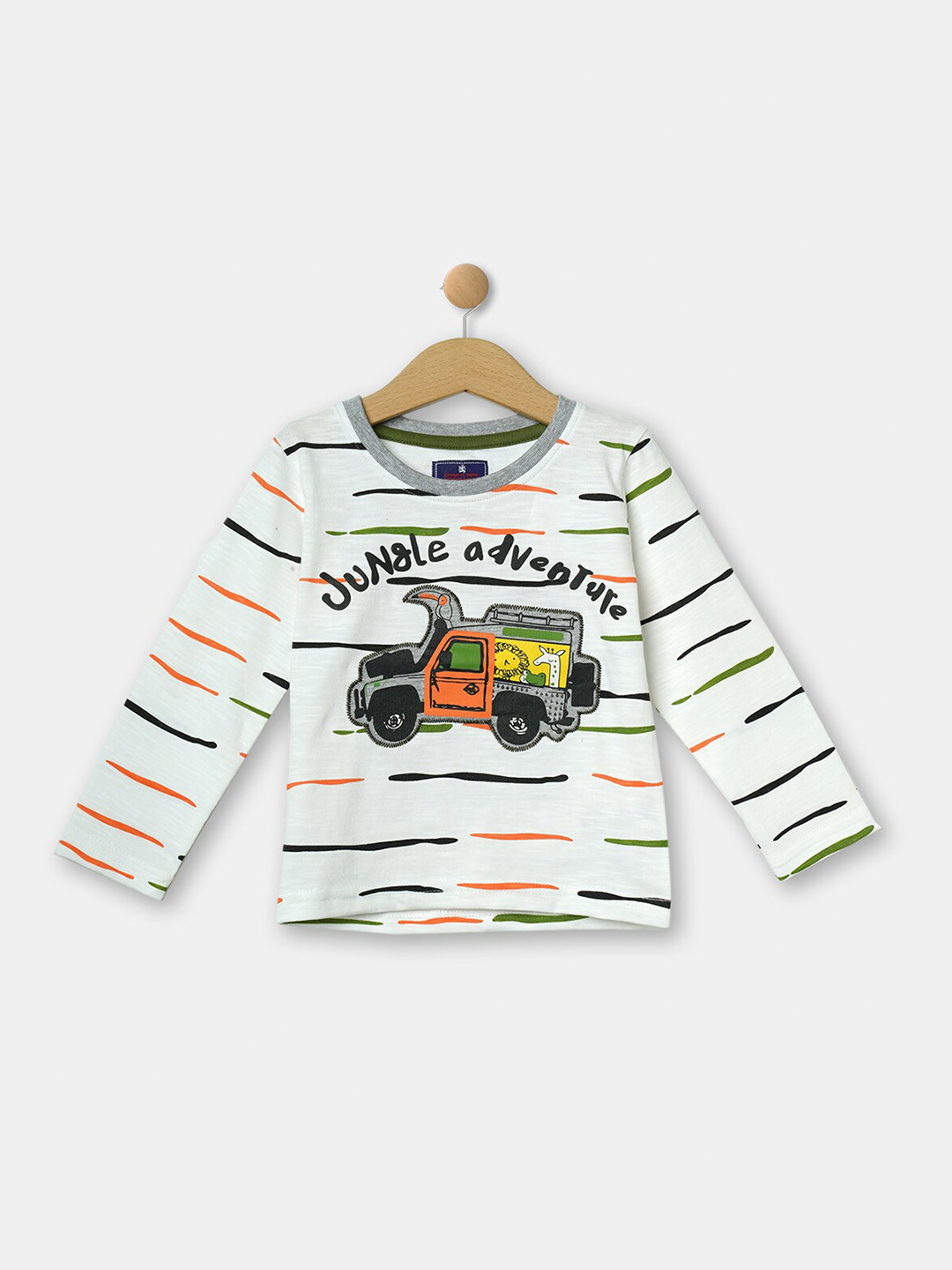 

R&B Boys Grey Typography Printed Applique T-shirt