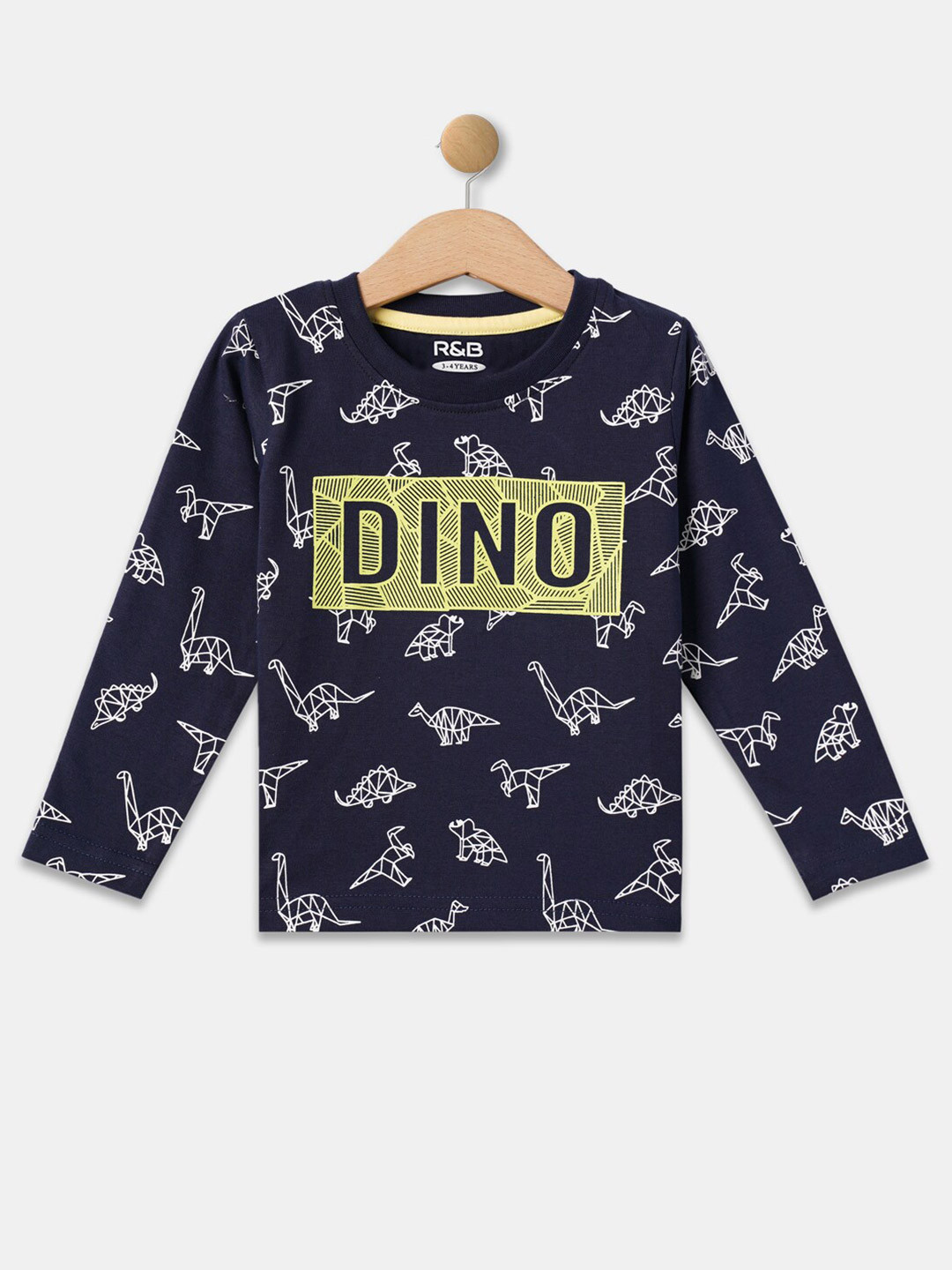 

R&B Boys Navy Blue Printed T-shirt