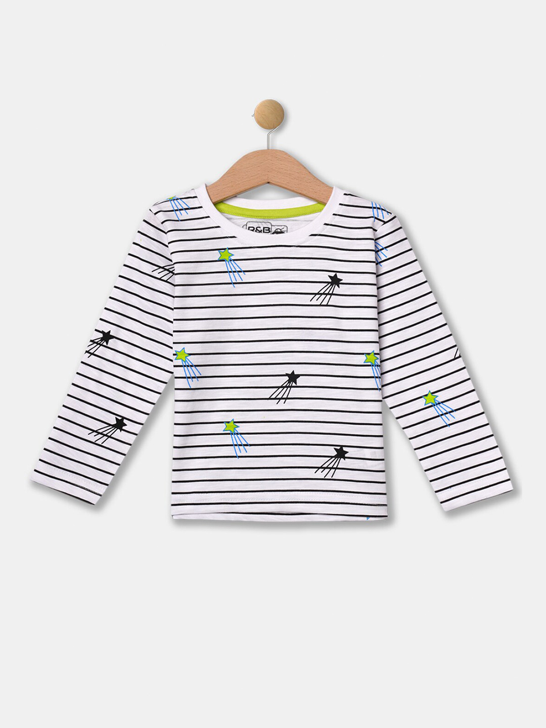 

R&B Boys White Striped T-shirt