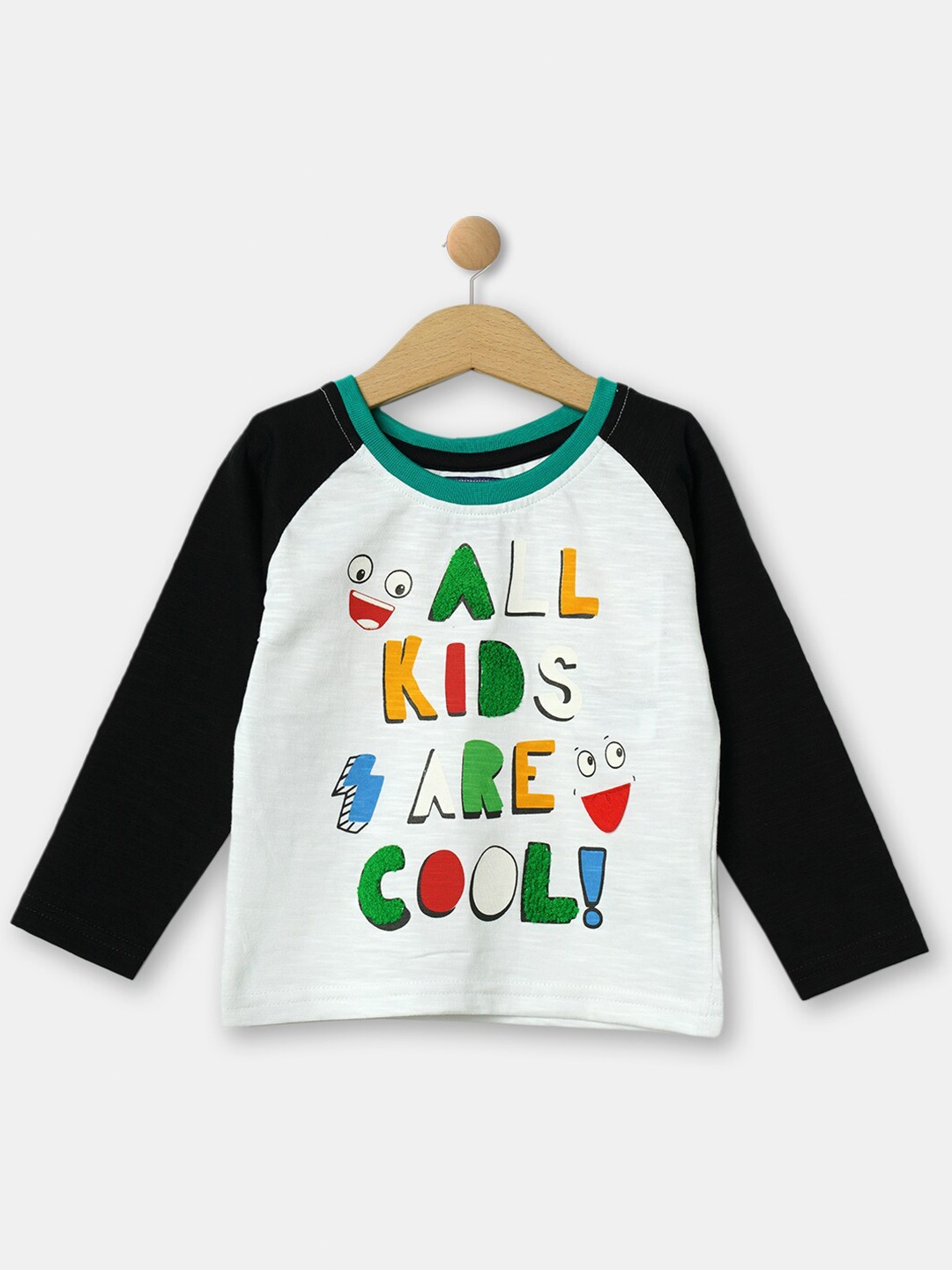 

R&B Boys White Printed Applique T-shirt