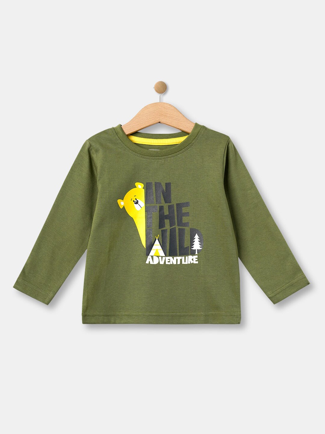 

R&B Boys Green Typography Printed Applique T-shirt