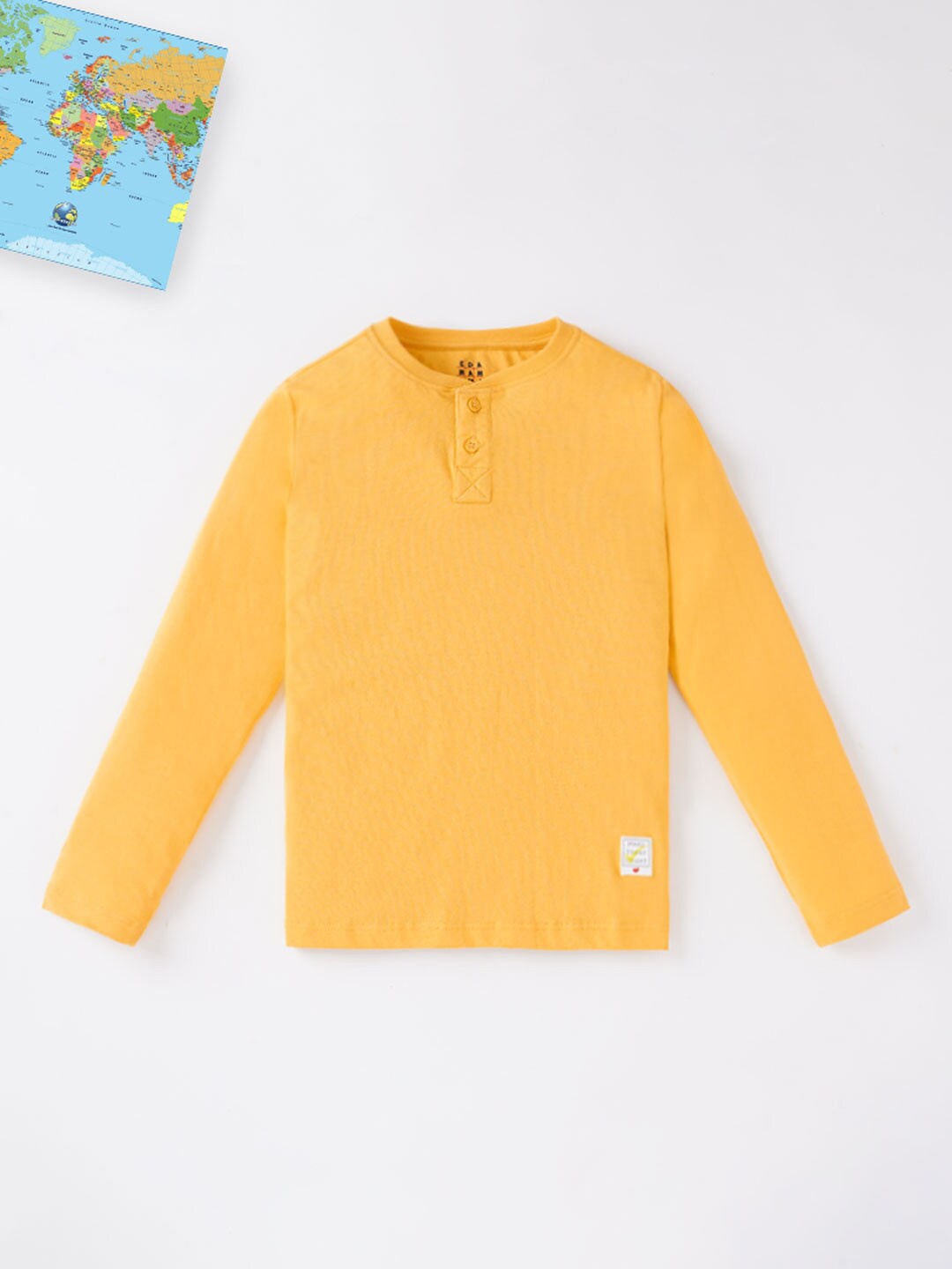 

Ed-a-Mamma Boys Yellow Henley Neck T-shirt