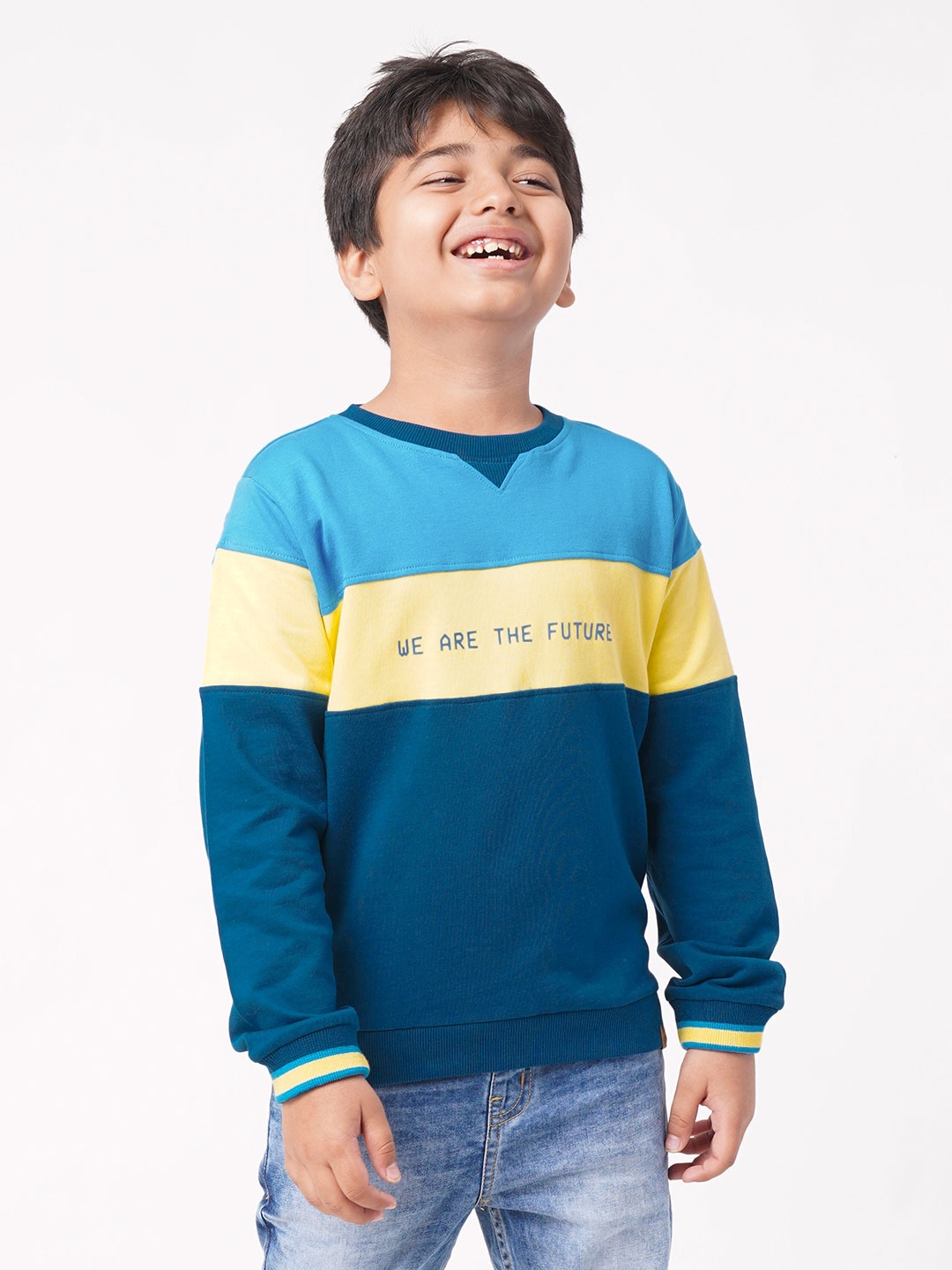 

Ed-a-Mamma Boys Blue Colourblocked Sweatshirt