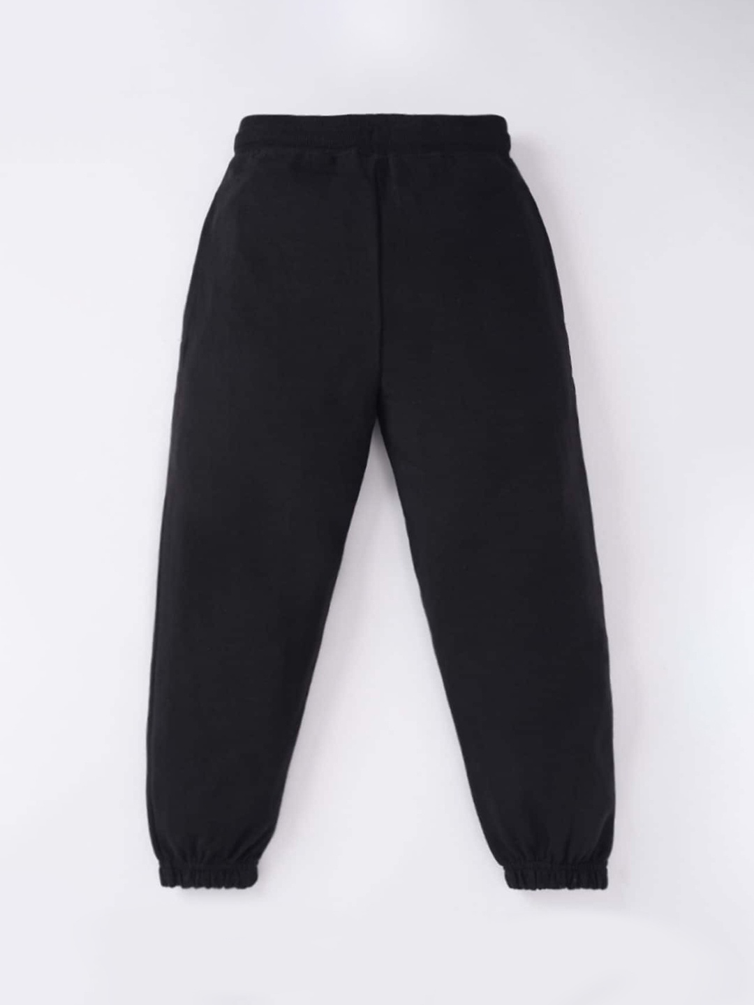 

Ed-a-Mamma Boys Black Solid Cotton Drawstring Jogger
