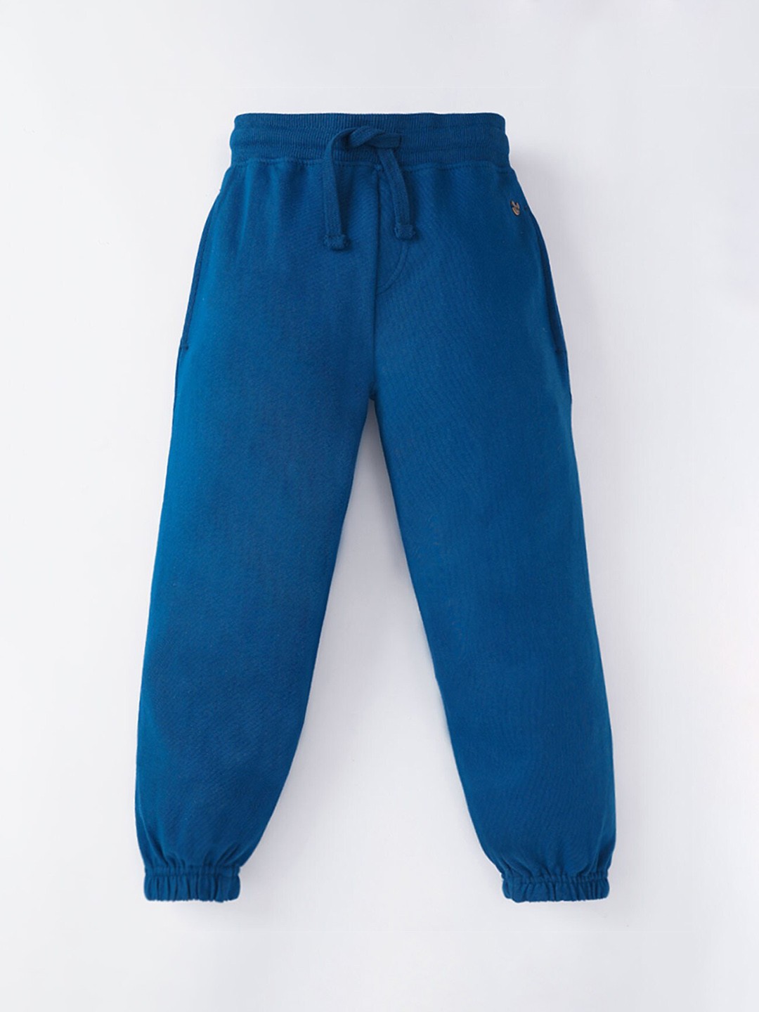 

Ed-a-Mamma Boys Navy Blue Solid Cotton Drawstring Joggers