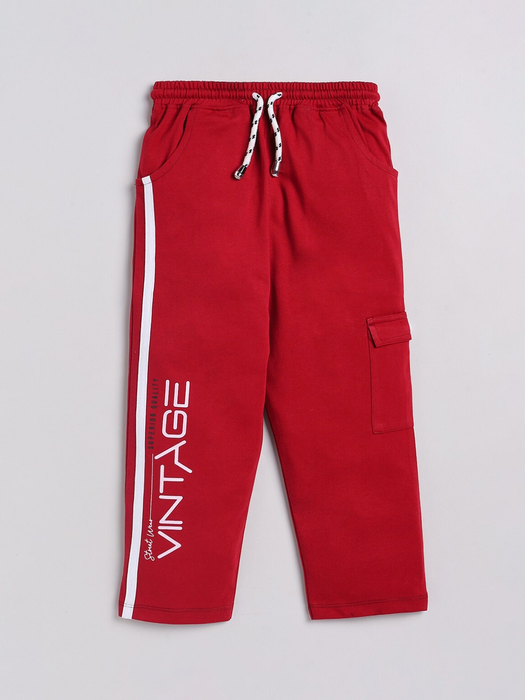 

Nottie Planet Boys Maroon Printed Cotton Track Pant