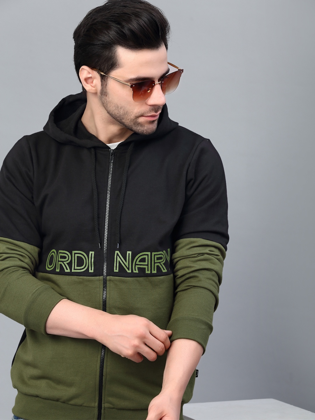 Rigo Men Green Fleece Lightweight Outdoor Sporty Jacket