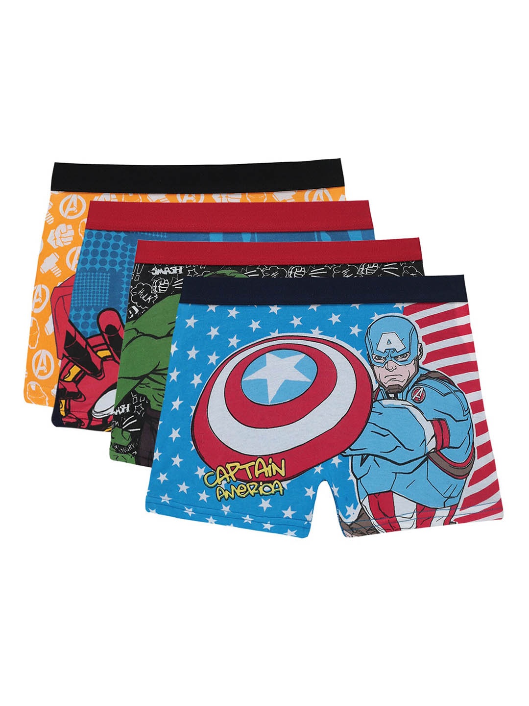 

Bodycare Kids Boys Pack Of 4 Avengers Printed Cotton Trunk, Assorted