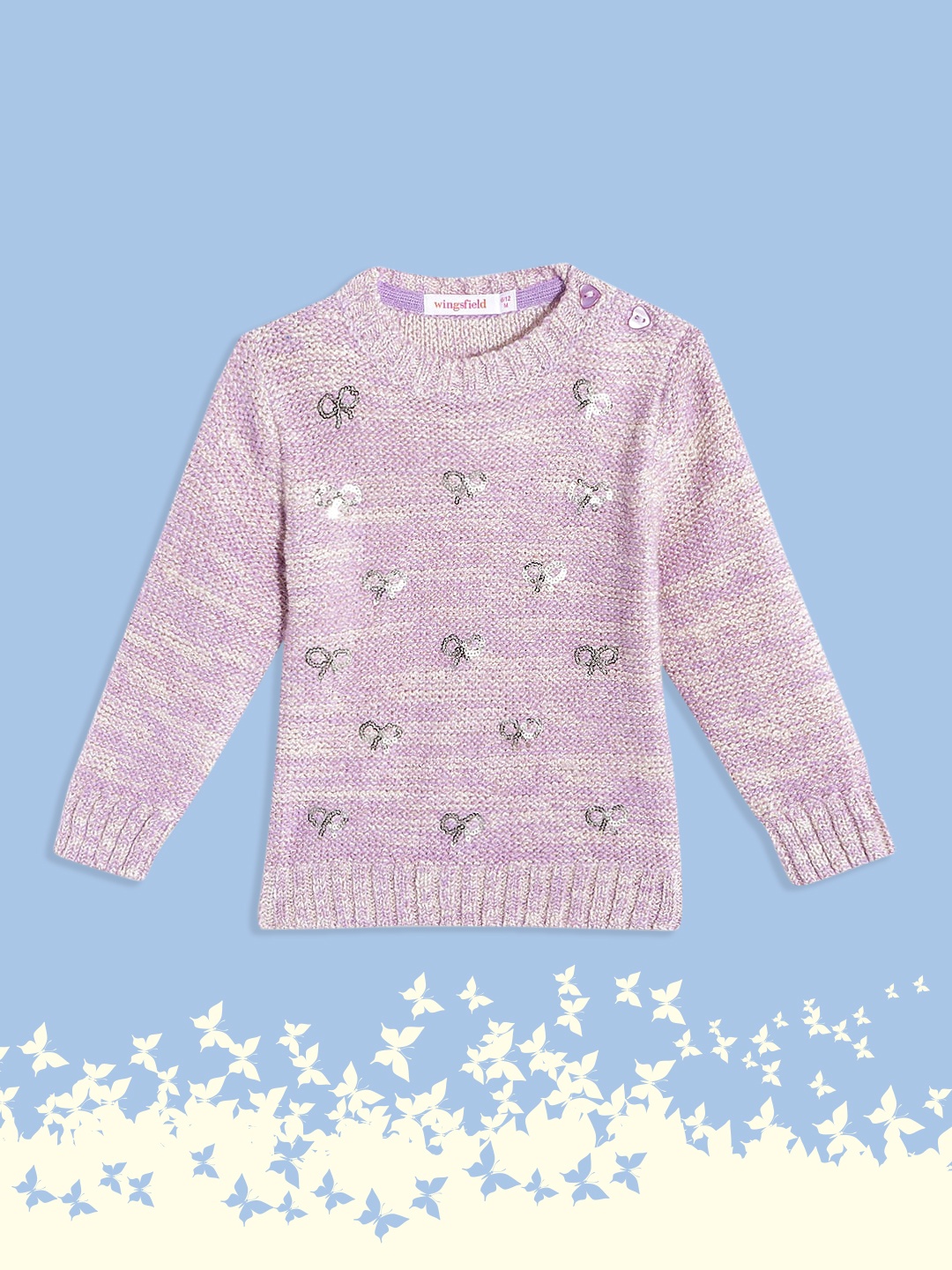 

Wingsfield Girls Lavender Pullover with Embellished Detail