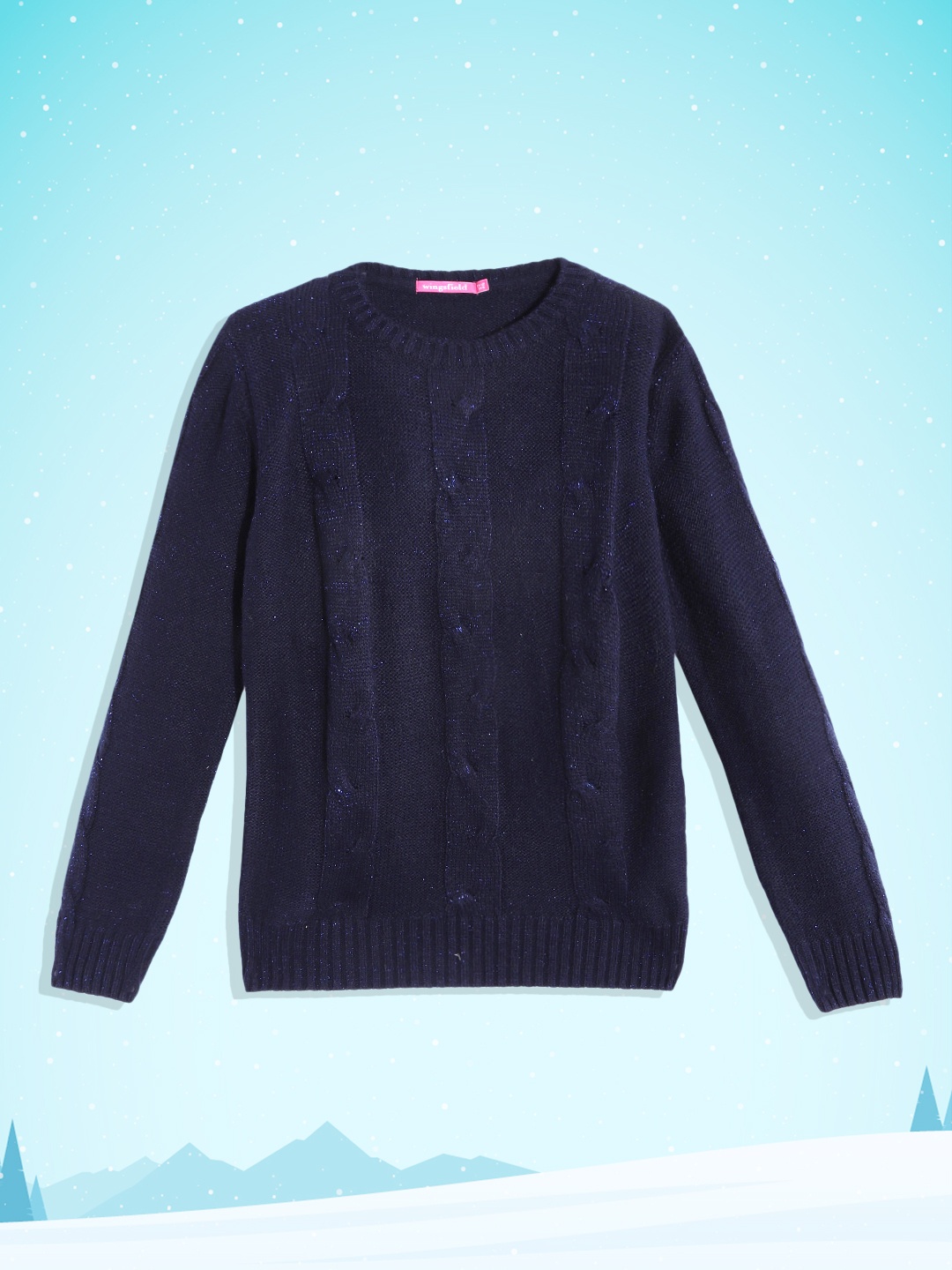 

Wingsfield Girls Navy Blue Cable Knit Acrylic Pullover