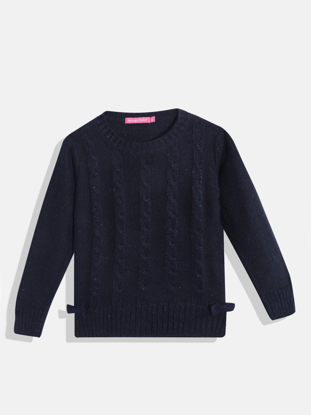 

Wingsfield Girls Navy Blue Cable Knit Pullover